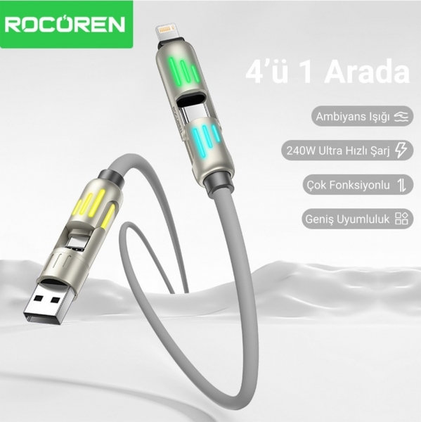 Rocoren 4 in 1 240W Şarj Kablosu