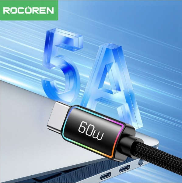 Rocoren Type-C to Type-C 60W Şarj Kablosu (0.5 m)