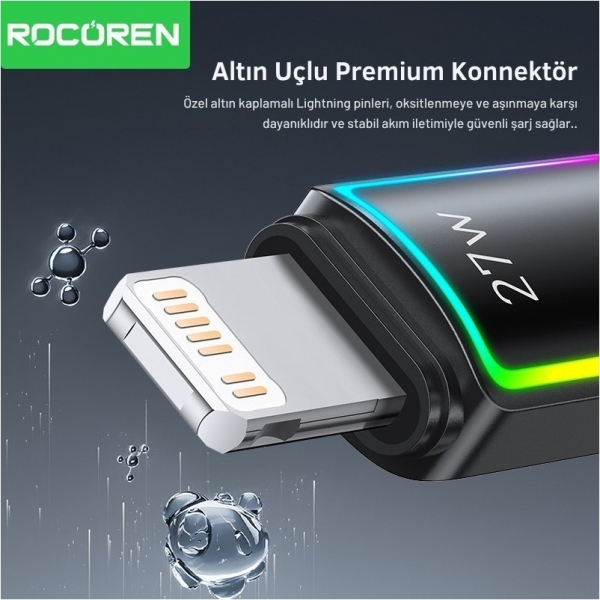 Rocoren Type-C to Lightning 27W Şarj Kablosu