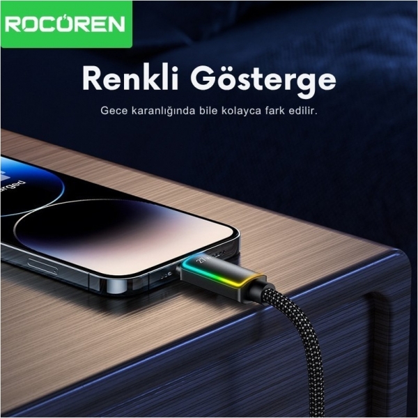 Rocoren Type-C to Lightning 27W Şarj Kablosu