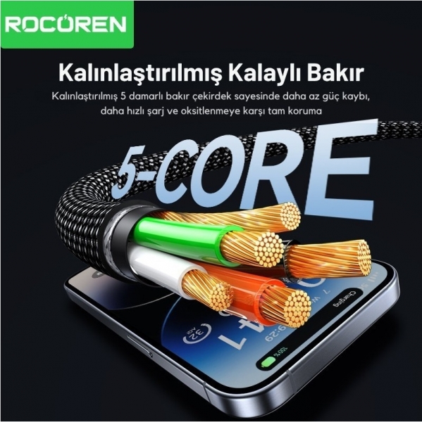 Rocoren Type-C to Lightning 27W Şarj Kablosu