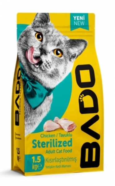 Bado Kısırlaştırılmış Yetişkin Tavuklu 1500 gr Kedi Maması
