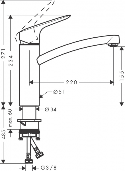 Hansgrohe Logis M31 71832000 Eviye Bataryası