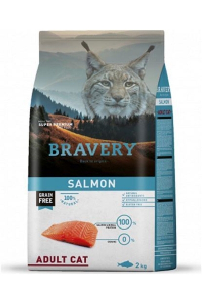 Bravery Tahılsız Somonlu Yetişkin 2 kg Kedi Maması