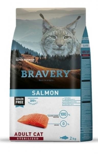 Bravery Somonlu Kısırlaştırılmış 2 kg Kedi Maması