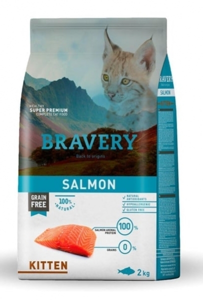 Bravery Tahılsız Somonlu Yavru 2 kg Kedi Maması