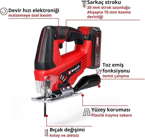 Einhell TC-JS 18/70 Li Dekupaj Testere