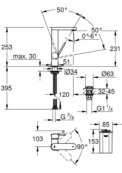 Grohe Plus 23959003 Lavabo Bataryası