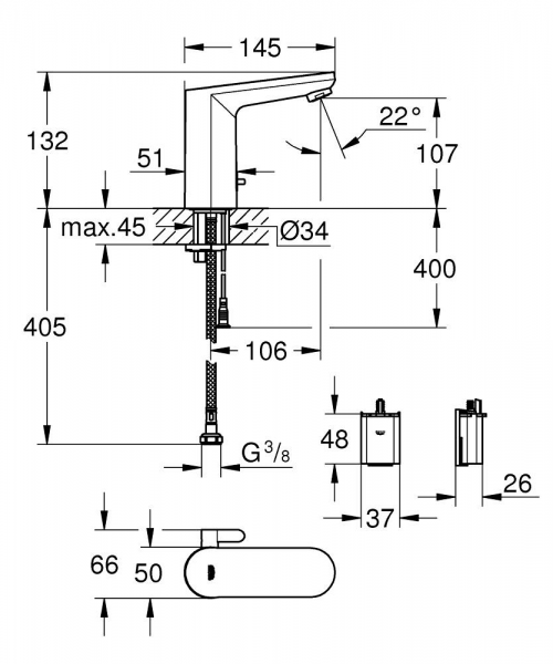 Grohe Eurosmart Cosmopolitan 36327002 Lavabo Bataryası