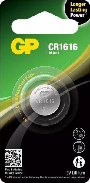 GP CR1616 DL1616 1616 1'li Düğme Pil