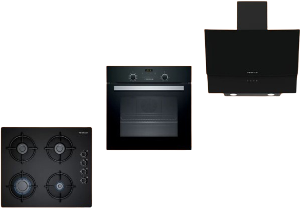 Profilo Siyah Ankastre Set OO36P6O10D + FRMA126S + DVE6G560