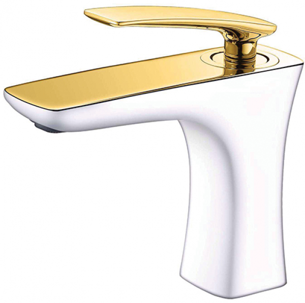 Newarc Life 981521WG Lavabo Bataryası (Beyaz / Altın)