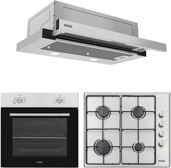 Vestel Aspiratörlü Ankastre Set AO-6004 YX-DG + AF-5661 YX + SA 6012 X