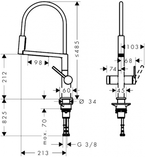 Hansgrohe Talis Select M54 72861000 Eviye Bataryası