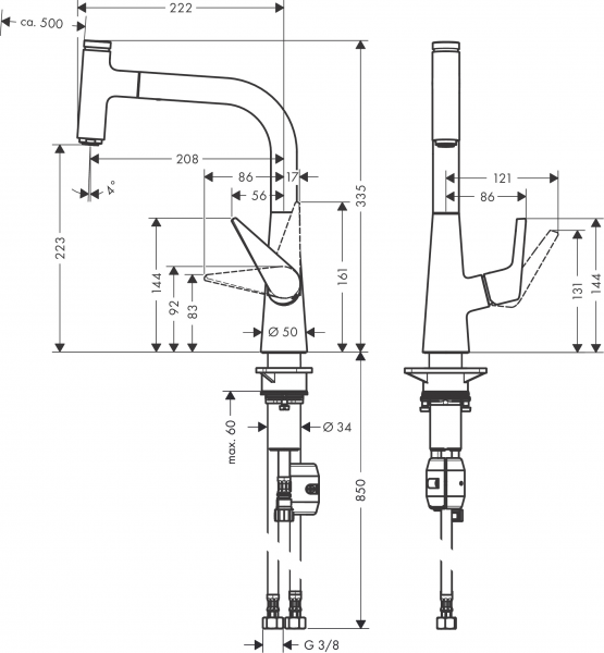 Hansgrohe Talis Select M51 72822800 Eviye Bataryası