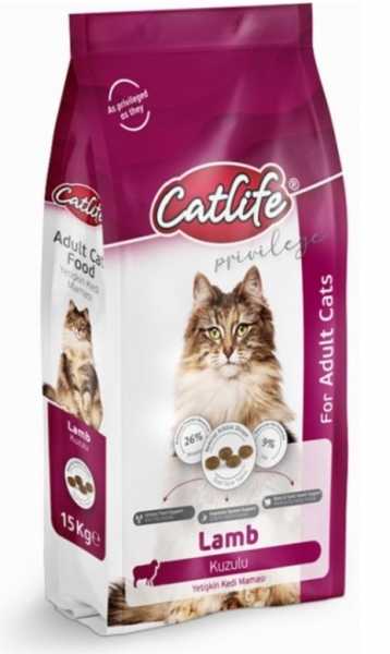 Catlife Kuzu Etli Yetişkin 15 kg Kedi Maması