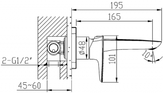 Newarc Life 981571B Lavabo Bataryası