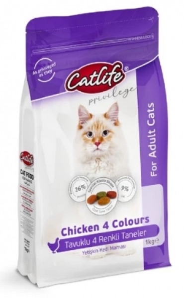 Catlife Tavuklu Multicolor Yetişkin 1 kg Kedi Maması