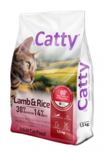 Catty Kuzu Etli Pirinçli Yetişkin 1.5 kg Kedi Maması