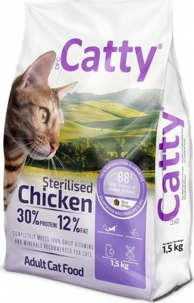 Catty Kısırlaştırılmış Tavuklu 1,5 Kg Kedi Maması