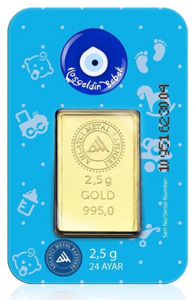 Ahlatcı 24 Ayar 2.5 Gram Altın Erkek Bebek