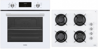 Vestel 2'li Eğik Beyaz Hamur Şefi Ankastre Set AO-65104 B + AF-7684 YB +