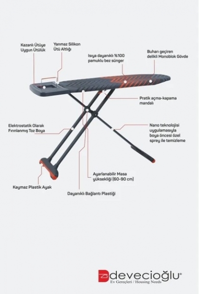 Devecioğlu Harbinger MM164 Trendboard Ütü Masası
