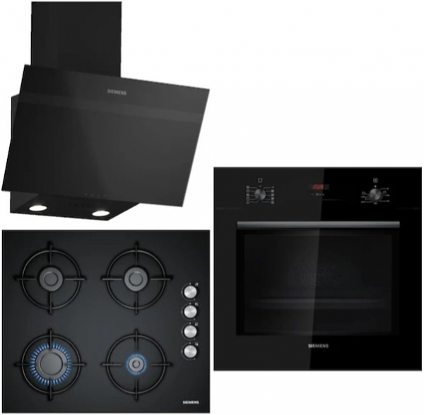 Siemens Siyah Ankastre Set EO6C6PB11O + HB012FBB1T + LC63KPJ60T