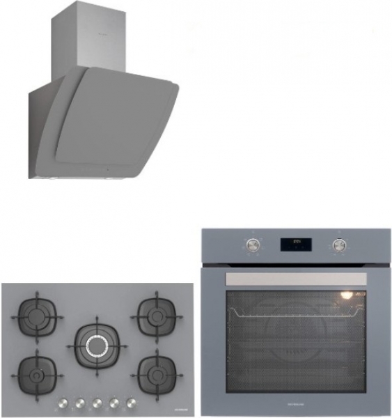 Silverline Gri Ankastre Set CS5622S01 + BO6502S02 + Misto 3373