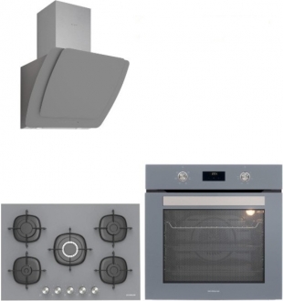 Silverline Gri Ankastre Set CS5622S01 + BO6502S02 + Misto 3373