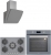 Silverline Gri Ankastre Set CS5622S01 + BO6502S02 + Misto 3373