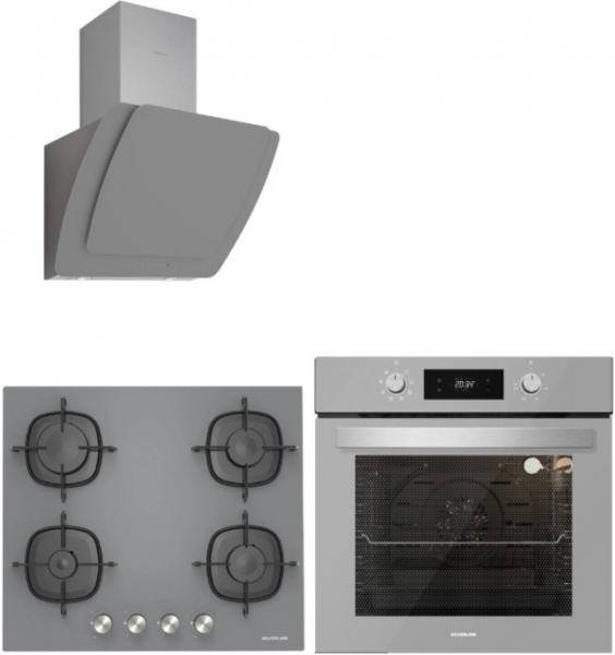 Silverline Gri Ankastre Set CS5623S01 + BO6504S01 + 3373 Misto