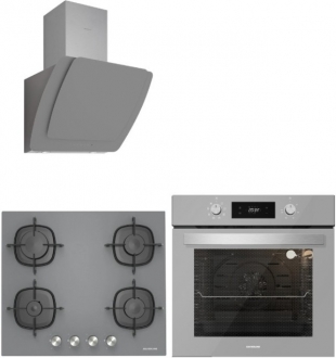 Silverline Gri Ankastre Set CS5623S01 + BO6504S01 + 3373 Misto