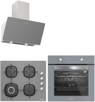 Silverline Gri Ankastre Set CS5629S01 + BO6501S01 + 3457 Soho
