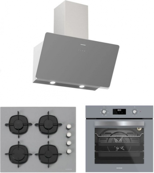 Silverline Gri Ankastre Set CS5700E6S01 + BO6502S02 + 3457 Soho 60