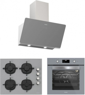 Silverline Gri Ankastre Set CS5700E6S01 + BO6502S02 + 3457 Soho 60