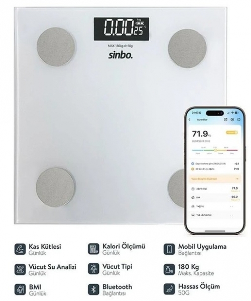 Sinbo SBS-4471 Dijital Banyo Tartısı