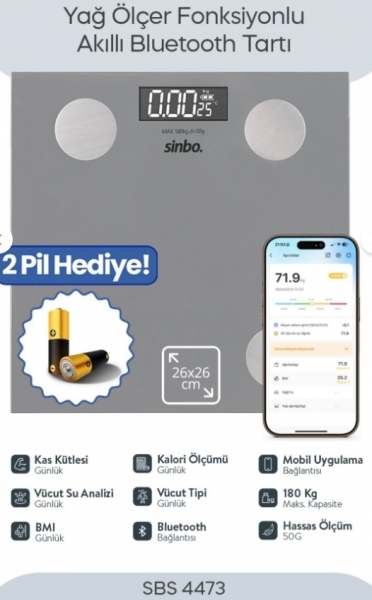 Sinbo SBS-4473 Dijital Banyo Tartısı