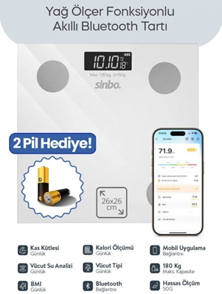 Sinbo SBS-4474 Dijital Banyo Tartısı