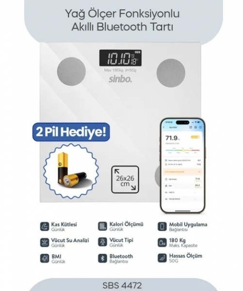 Sinbo SBS-4472 Dijital Banyo Tartısı
