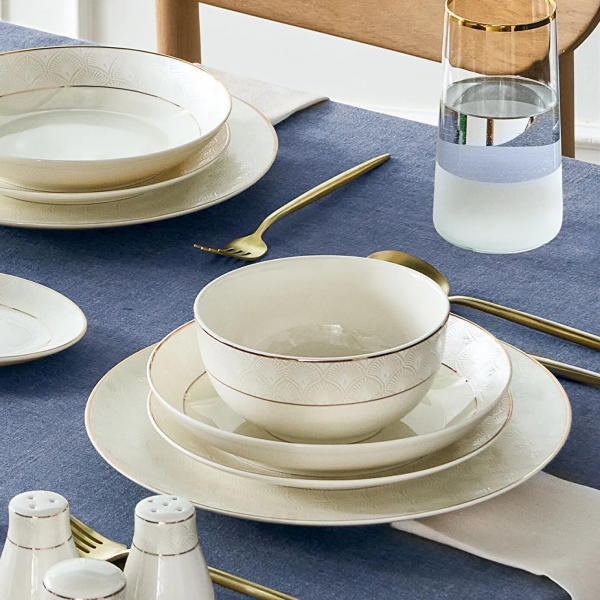 Karaca Elegance Bone Mandarin 53 Parça Yemek Takımı