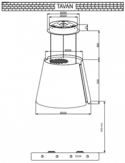 Luxell LX-Ada 2061 Kırmızı Davlumbaz