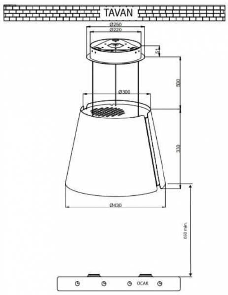 Luxell LX-Ada 2061 Gri/inox Davlumbaz