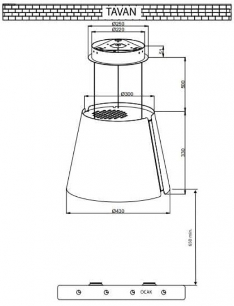 Luxell LX-Ada 2061 Yeşil Davlumbaz