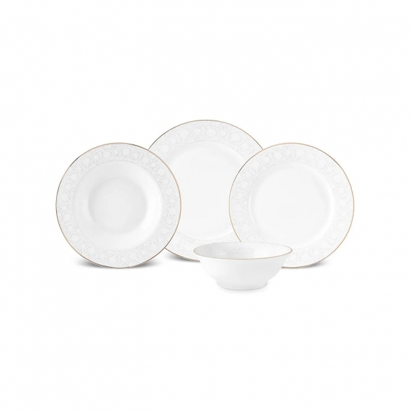 Karaca Elegance Bone Nola 24 Parça Yemek Takımı