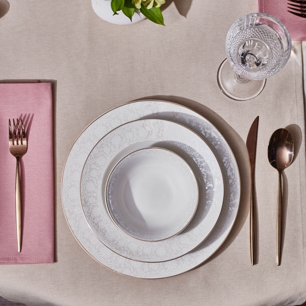 Karaca Elegance Bone Nola 24 Parça Yemek Takımı