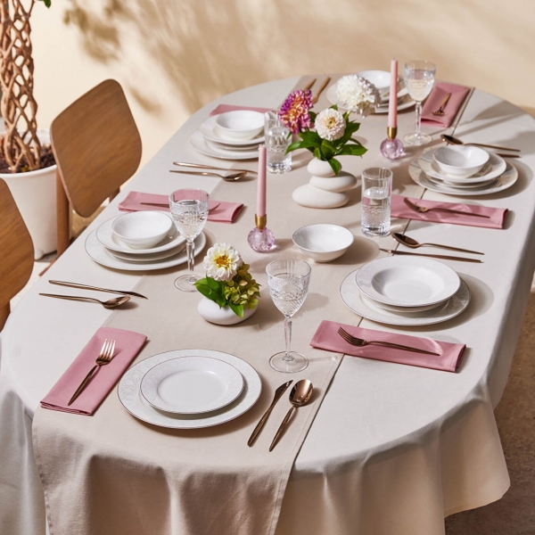 Karaca Elegance Bone Nola 24 Parça Yemek Takımı