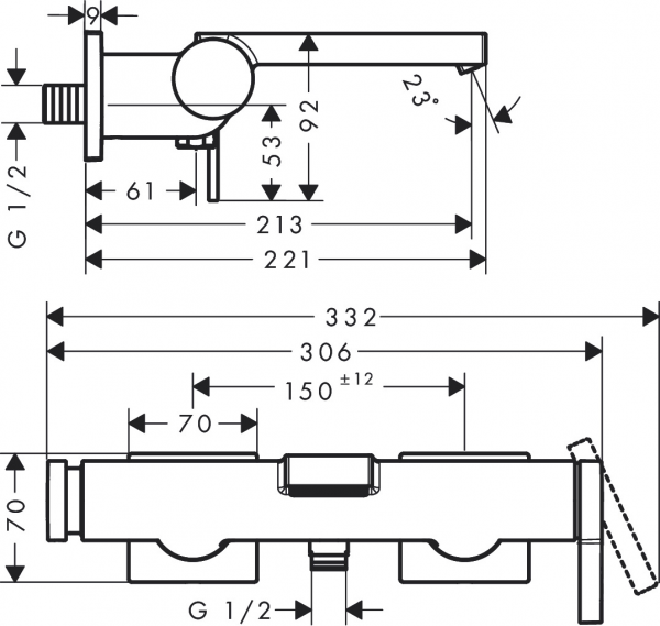 Hansgrohe Tecturis E 73420000 Banyo Bataryası
