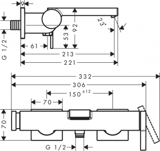 Hansgrohe Tecturis E 73420000 Banyo Bataryası