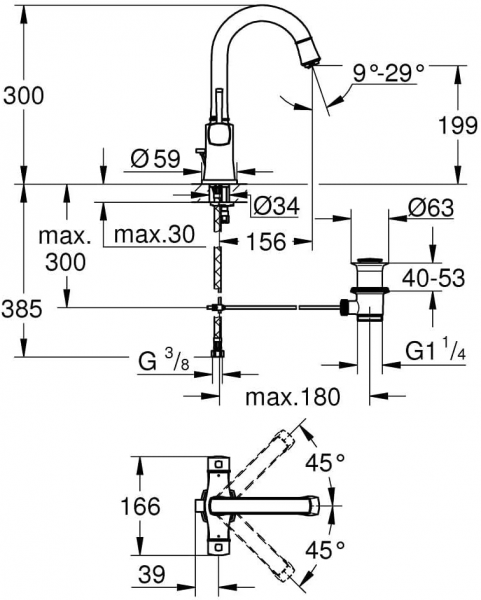 Grohe Grandera 20666IG0 Lavabo Bataryası